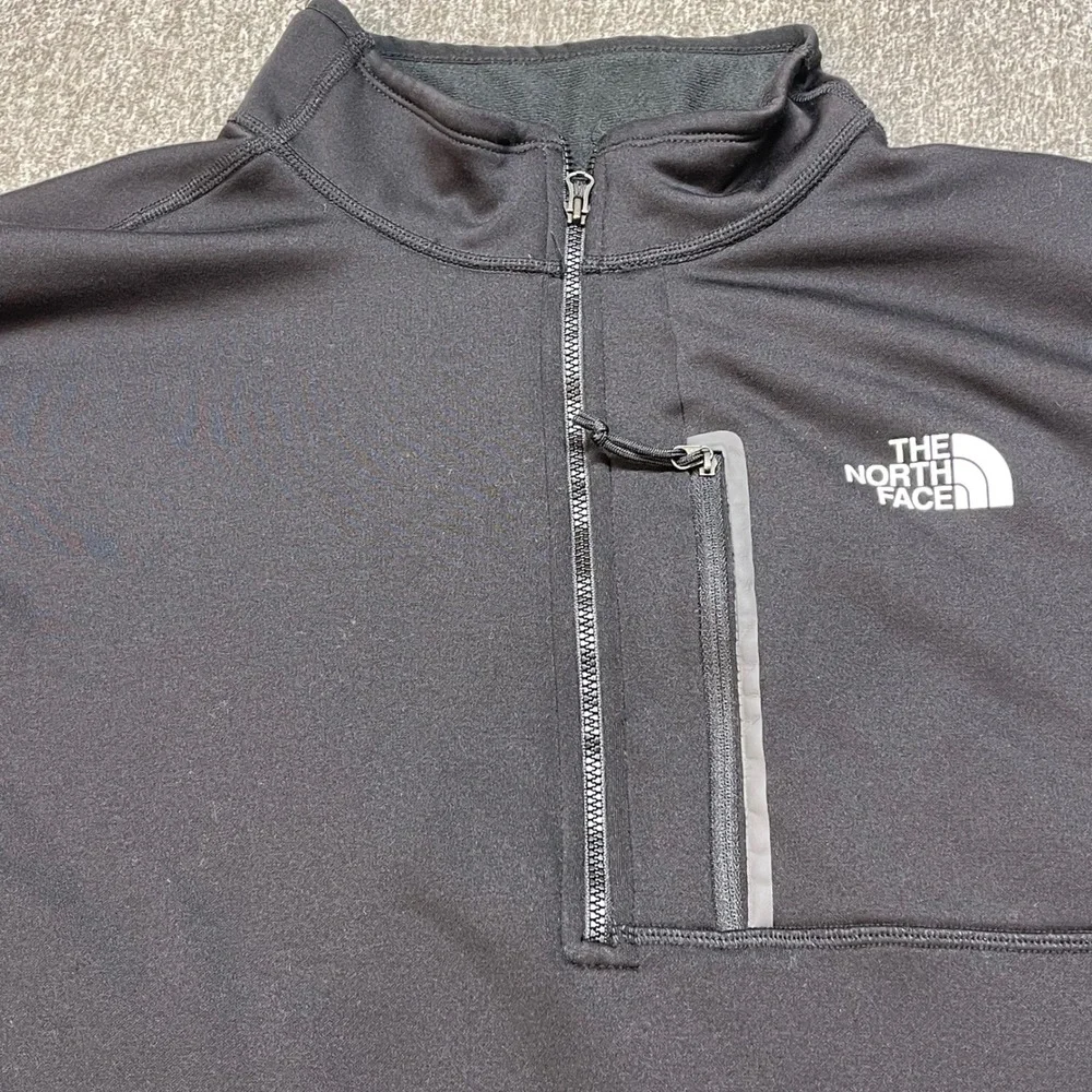 The North Face Mens Black Quarter Zip Fleece Lined Pullover Jacket XL